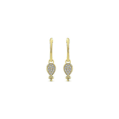 14k Yellow Gold Diamond Drop Earrings