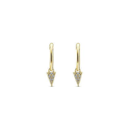14k Yellow Gold Diamond Drop Earrings