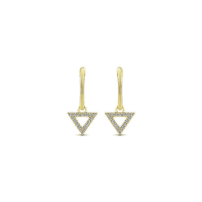 14k Yellow Gold Diamond Drop Earrings