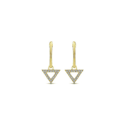 14k Yellow Gold Diamond Drop Earrings
