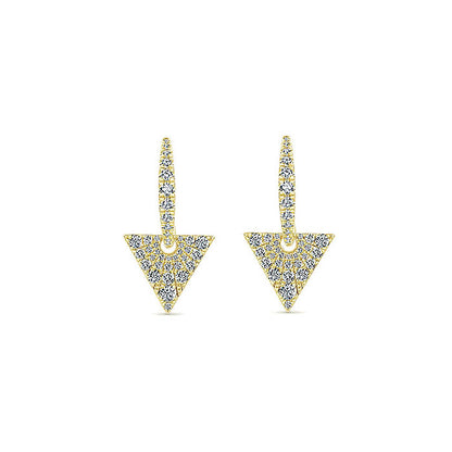 14k Yellow Gold Diamond Drop Earrings