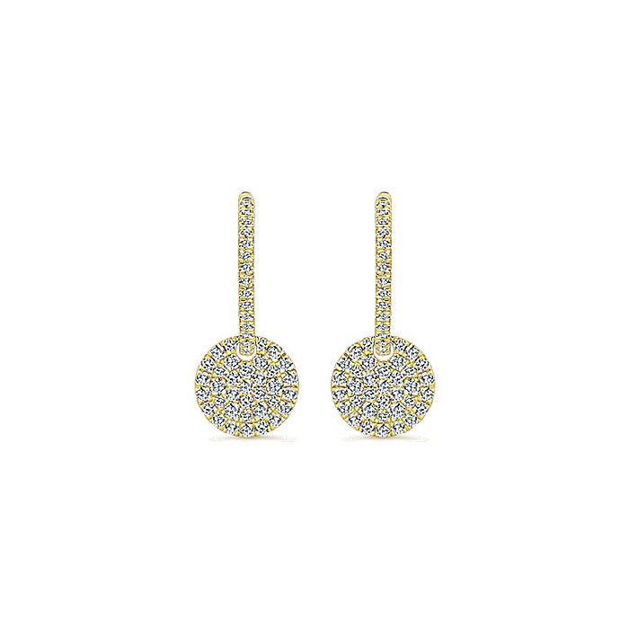 14k Yellow Gold Diamond Drop Earrings