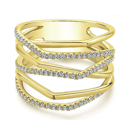 14k Yellow Gold Diamond Fashion Ladies' Ring