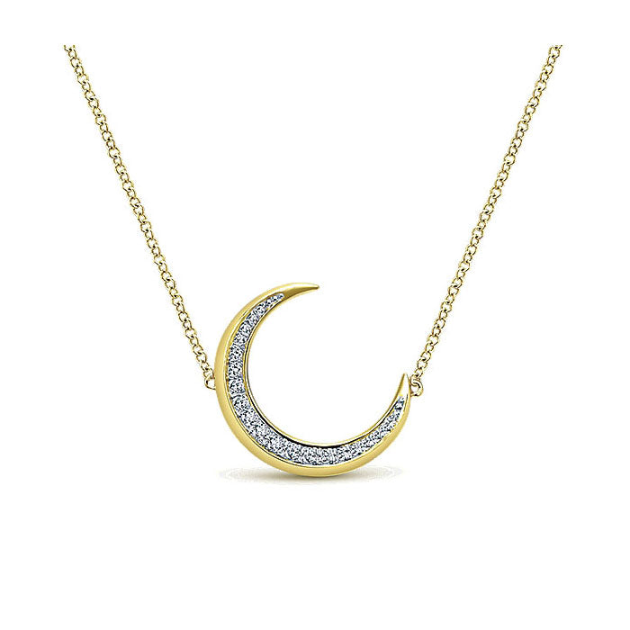 14k Yellow Gold Diamond Fashion Necklace