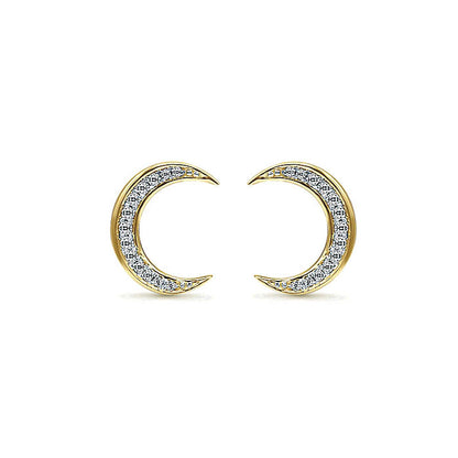 14k Yellow Gold Diamond Stud Earrings