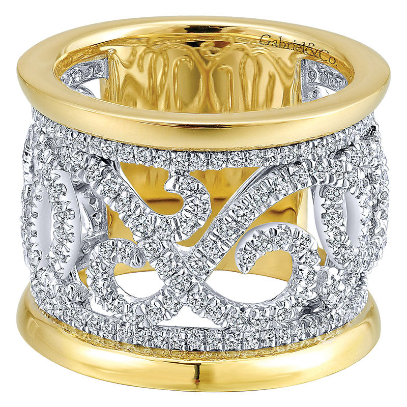 Anniversary Band 14k Yellow/white Gold Diamond Fancy