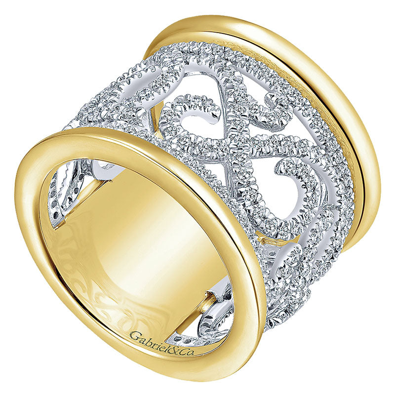 Anniversary Band 14k Yellow/white Gold Diamond Fancy