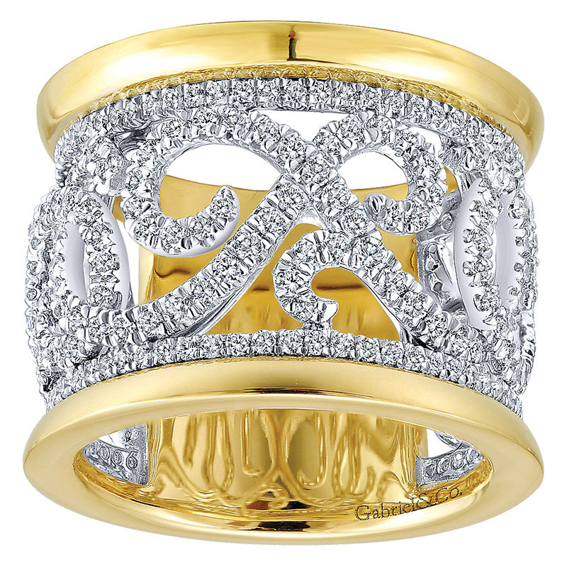 Anniversary Band 14k Yellow/white Gold Diamond Fancy