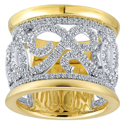 Anniversary Band 14k Yellow/white Gold Diamond Fancy