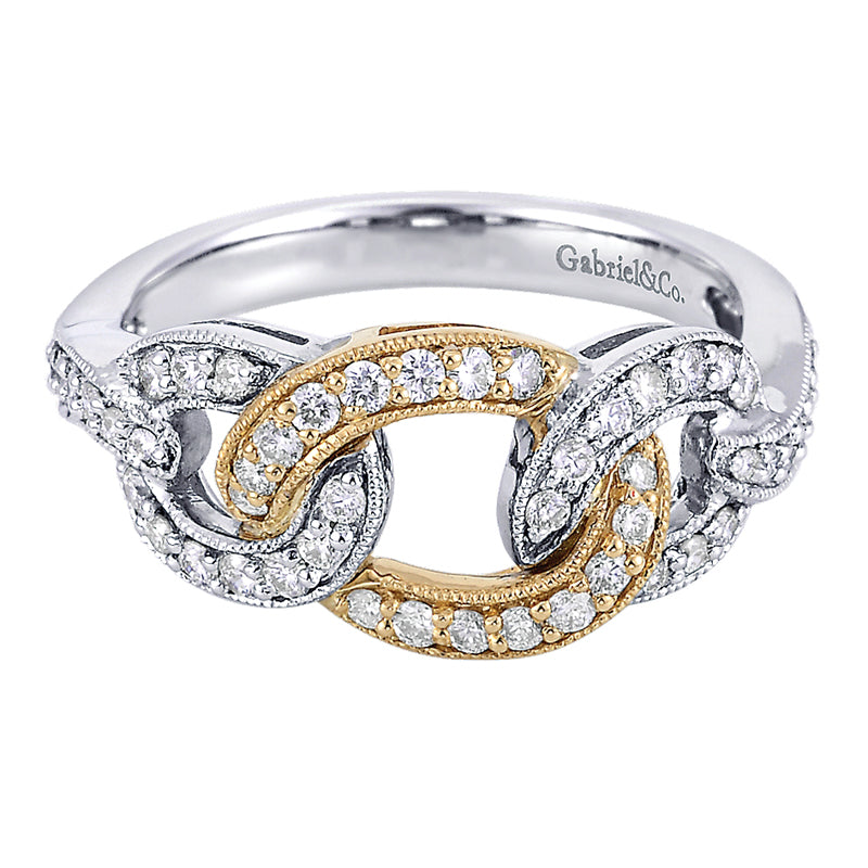 Ladies' Ring 14k Yellow/white Gold Lusso Diamond Fashion