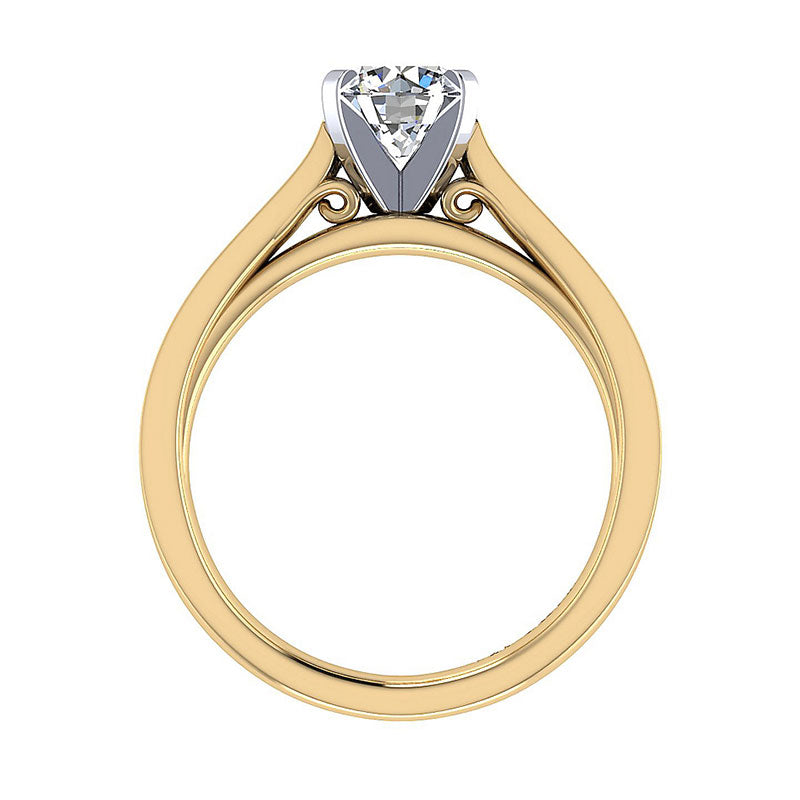 Engagement Ring 14k Yellow/white Gold Diamond Straight