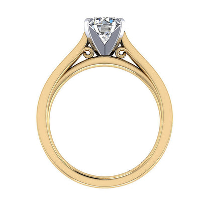 Engagement Ring 14k Yellow/white Gold Diamond Straight
