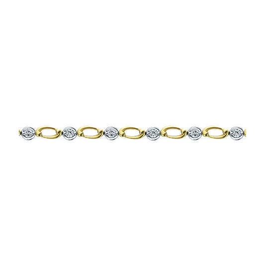 14k Yellow/white Gold Diamond Tennis Bracelet