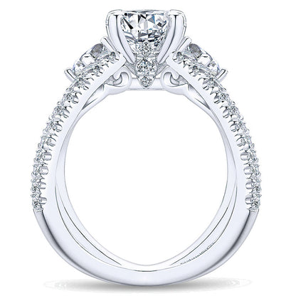 18K White Gold Diamond 3 Stones 18K White Gold Engagement Ring ER13677R6W84Jj