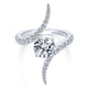 Engagement Ring 18k White Gold Diamond Bypass