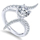 Engagement Ring 18k White Gold Diamond Bypass