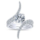 Engagement Ring 18k White Gold Diamond Bypass