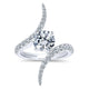 Engagement Ring 18k White Gold Diamond Bypass