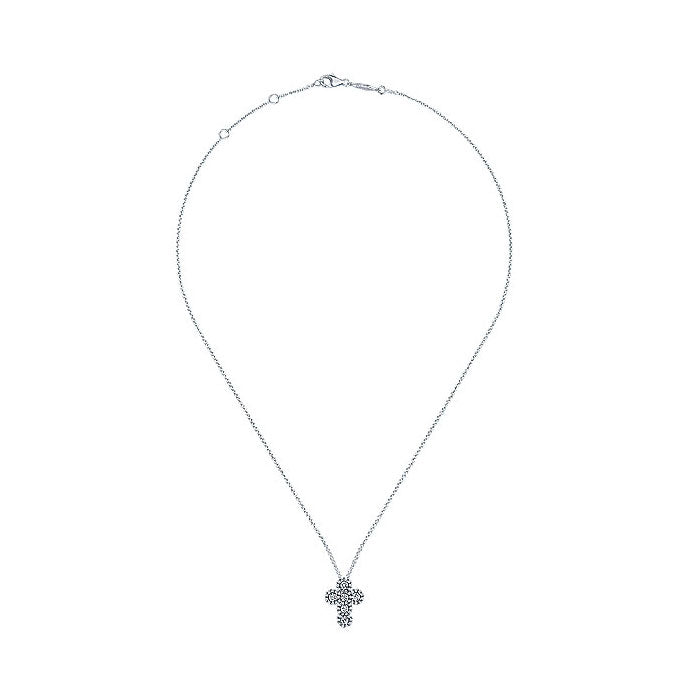 Necklace 18k White Gold Diamond Cross Necklace