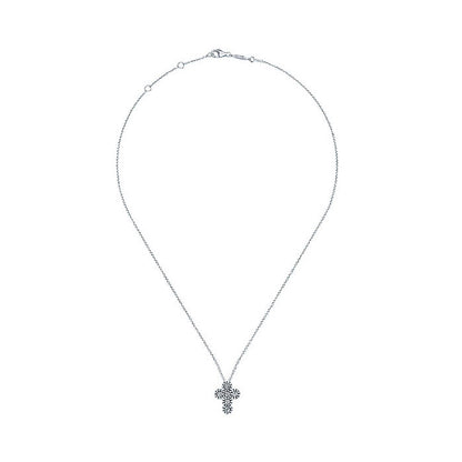 Necklace 18k White Gold Diamond Cross Necklace