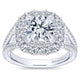 Engagement Ring 18k White Gold Diamond Double Halo