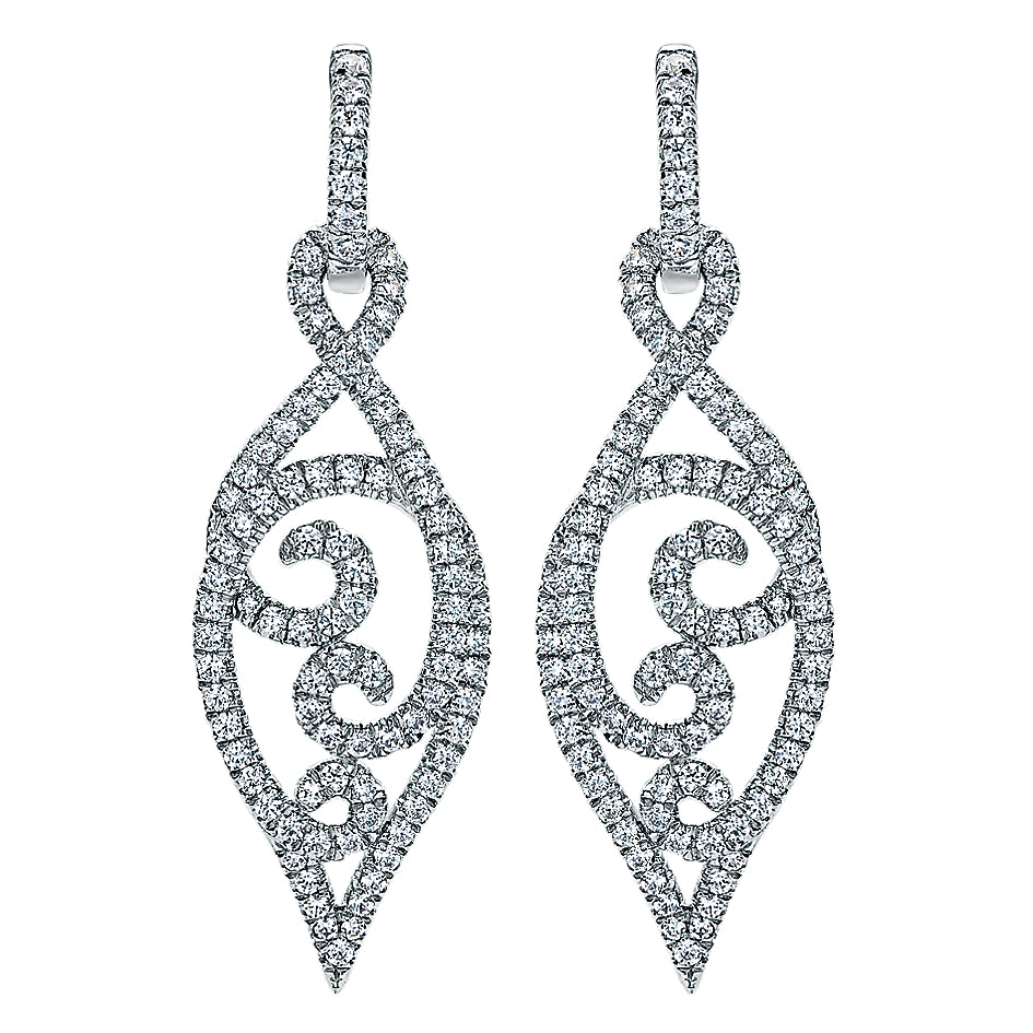 18k White Gold Diamond Drop Earrings
