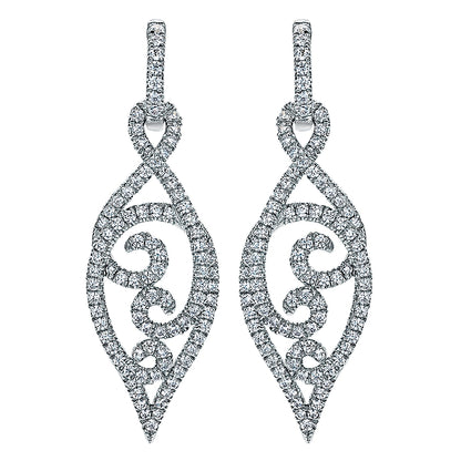 18k White Gold Diamond Drop Earrings