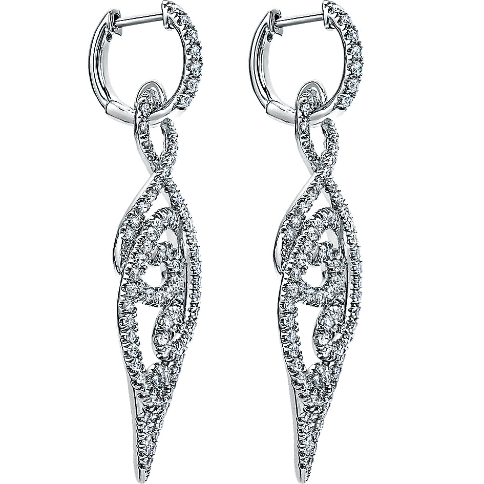 18k White Gold Diamond Drop Earrings
