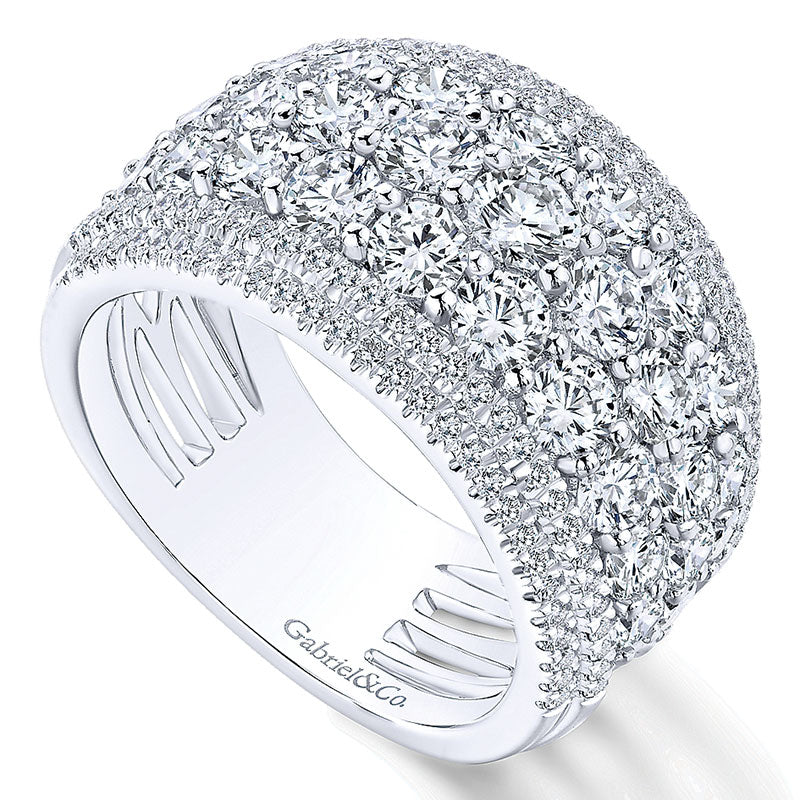 Anniversary Band 18k White Gold Diamond Fancy