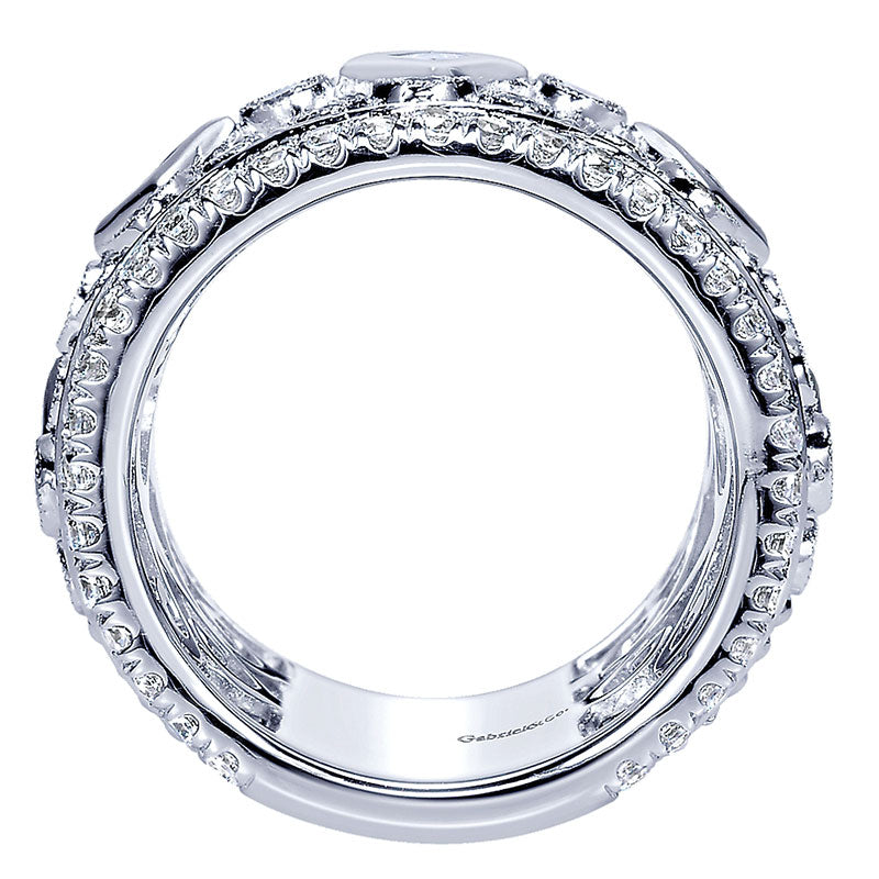 Anniversary Band 18k White Gold Diamond Fancy