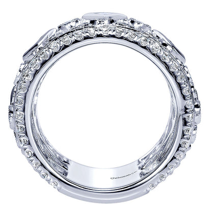 Anniversary Band 18k White Gold Diamond Fancy