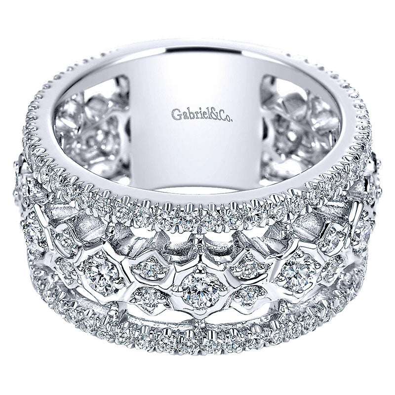 Anniversary Band 18k White Gold Diamond Fancy