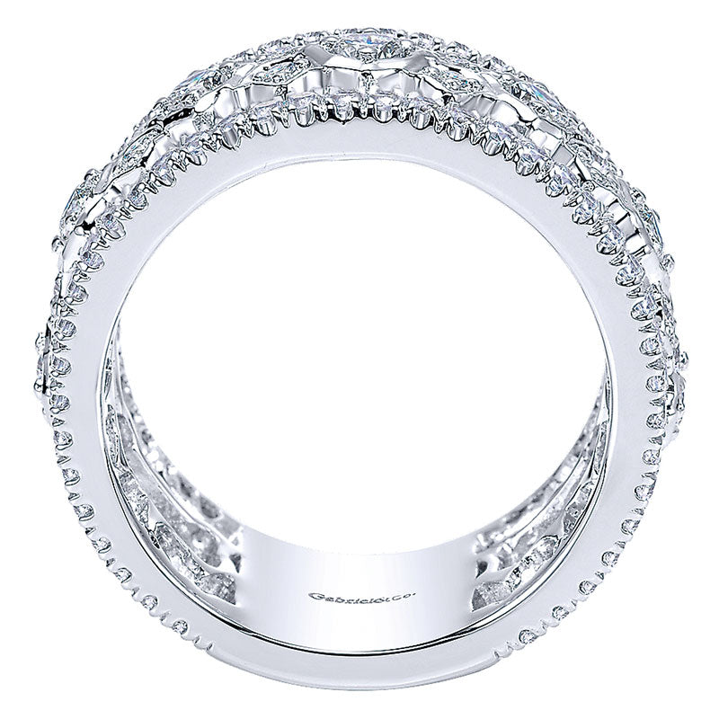 Anniversary Band 18k White Gold Diamond Fancy
