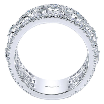 Anniversary Band 18k White Gold Diamond Fancy