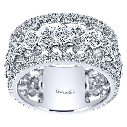 Anniversary Band 18k White Gold Diamond Fancy