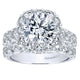 18K White Gold Diamond Halo 18K White Gold Engagement Ring ER11986R8W84Jj