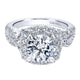 18K White Gold Diamond Halo 18K White Gold Engagement Ring ER11991R8W84Jj