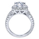 18K White Gold Diamond Halo 18K White Gold Engagement Ring ER11991R8W84Jj
