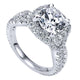 18K White Gold Diamond Halo 18K White Gold Engagement Ring ER11991R8W84Jj