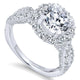 Engagement Ring 18k White Gold Diamond Halo