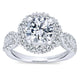 Engagement Ring 18k White Gold Diamond Halo