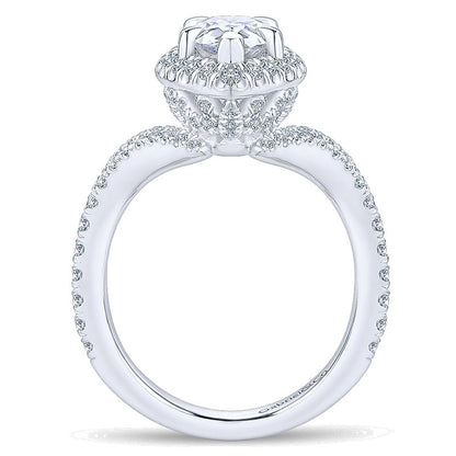 18K White Gold Diamond Halo 18K White Gold Engagement Ring ER13661P6W84Jj