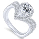 18K White Gold Diamond Halo 18K White Gold Engagement Ring ER13661P6W84Jj