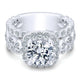 Engagement Ring 18k White Gold Diamond Halo