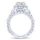 Engagement Ring 18k White Gold Diamond Halo