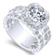 Engagement Ring 18k White Gold Diamond Halo