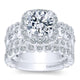 Engagement Ring 18k White Gold Diamond Halo