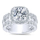 Engagement Ring 18k White Gold Diamond Halo