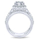 Engagement Ring 18k White Gold Diamond Halo