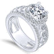 Engagement Ring 18k White Gold Diamond Halo